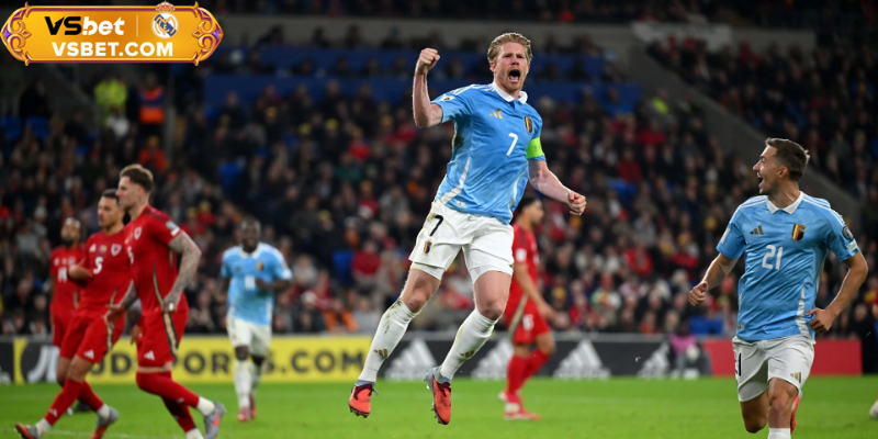 De Bruyne lập cú đúp penalty giúp Bỉ giành chiến thắng quan trọng 4-2 trước Xứ Wales